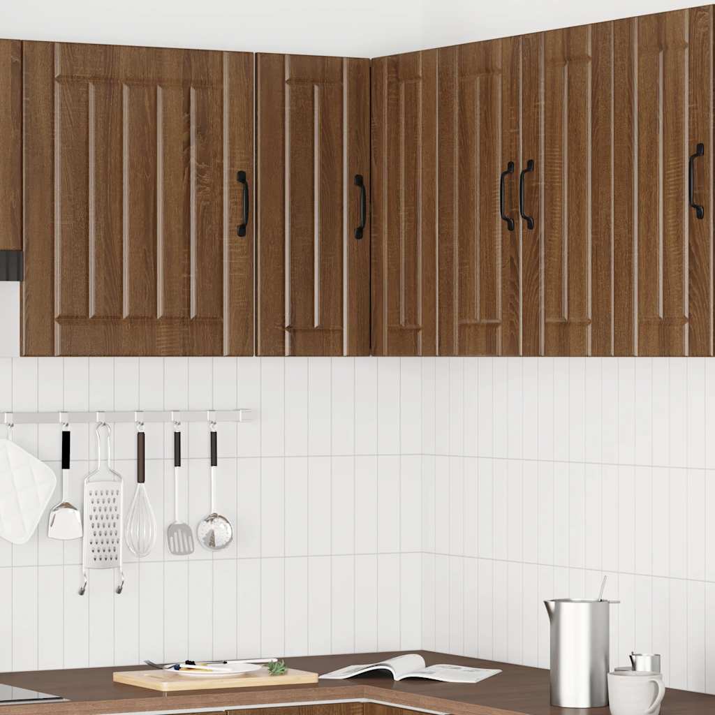 vidaXL Küchen-Eckhängeschrank Lucca Braun Eichen-Optik Holzwerkstoff