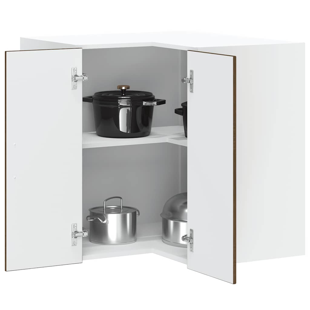 vidaXL Küchen-Eckhängeschrank Lucca Braun Eichen-Optik Holzwerkstoff