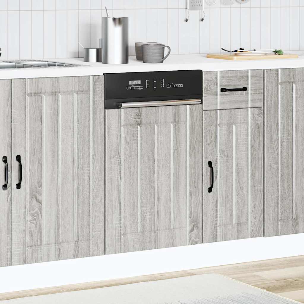 vidaXL Geschirrspülerblende Lucca Grau Sonoma Holzwerkstoff
