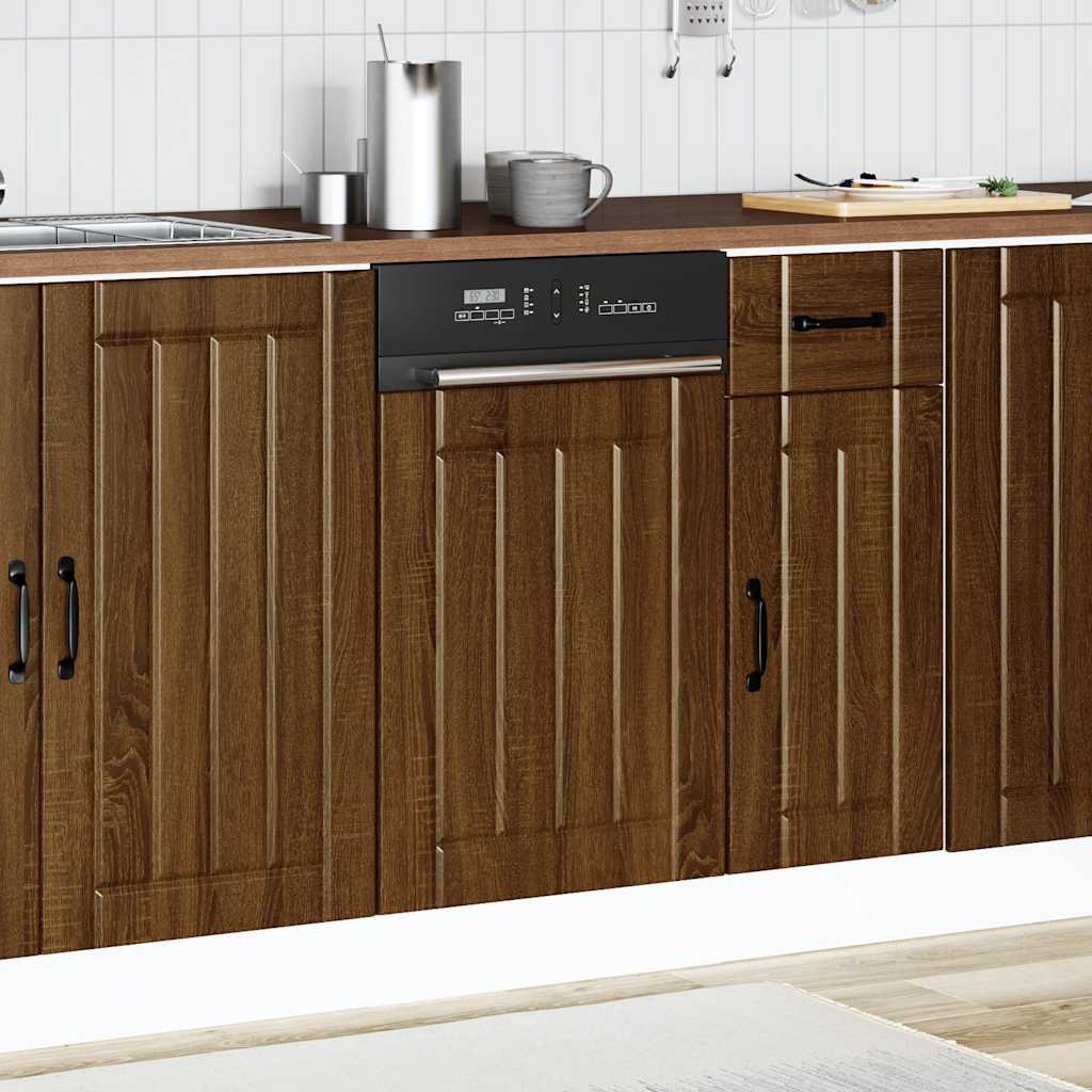 vidaXL Geschirrspülerblende Lucca Braun Eichen-Optik Holzwerkstoff