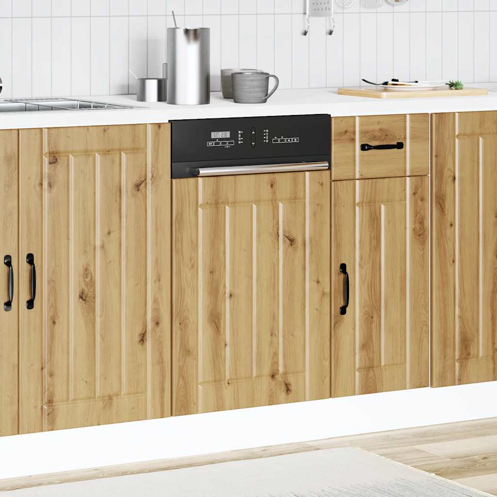 vidaXL Geschirrspülerblende Lucca Artisan-Eiche Holzwerkstoff