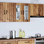vidaXL Küchen-Hängeschrank mit Glastür Lucca Altholz-Optik Holzwerkstoff