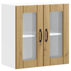 vidaXL Küchen-Hängeschrank mit Glastür Lucca Artisan-Eiche Holzwerkstoff