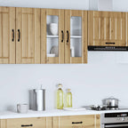 vidaXL Küchen-Hängeschrank mit Glastür Lucca Artisan-Eiche Holzwerkstoff