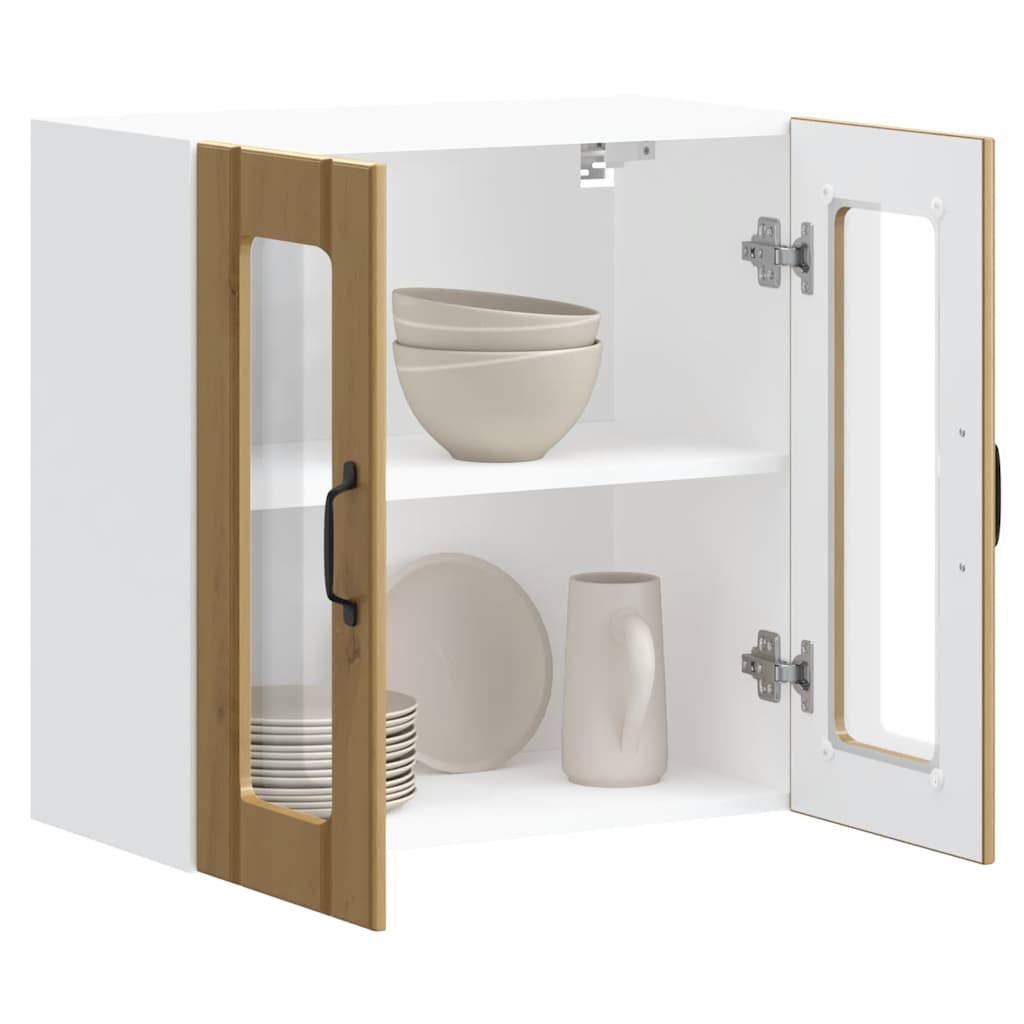 vidaXL Küchen-Hängeschrank mit Glastür Lucca Artisan-Eiche Holzwerkstoff
