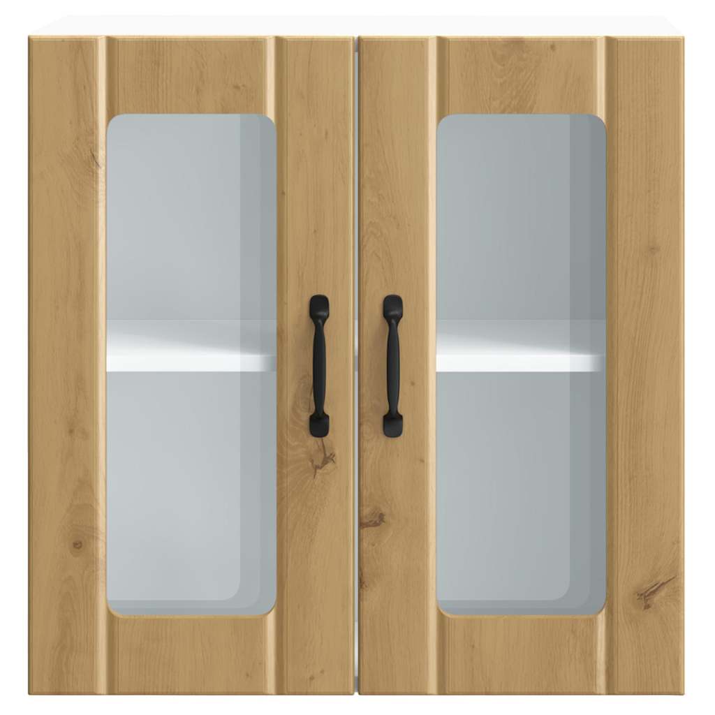 vidaXL Küchen-Hängeschrank mit Glastür Lucca Artisan-Eiche Holzwerkstoff