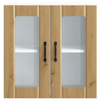 vidaXL Küchen-Hängeschrank mit Glastür Lucca Artisan-Eiche Holzwerkstoff