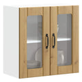 vidaXL Küchen-Hängeschrank mit Glastür Lucca Artisan-Eiche Holzwerkstoff