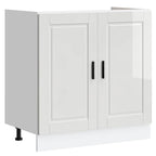 vidaXL Spülenunterschrank Porto Hochglanz-Weiß 80x46x81,5 cm