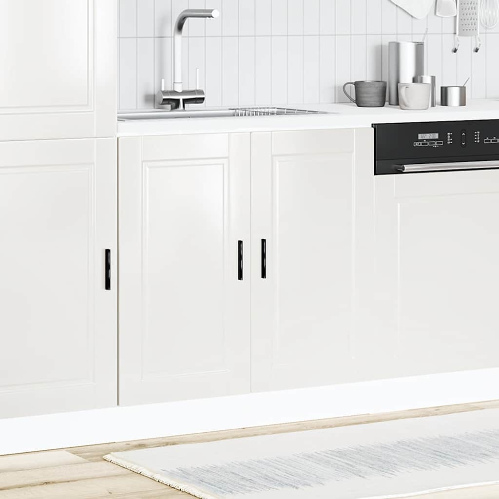 vidaXL Spülenunterschrank Porto Hochglanz-Weiß 80x46x81,5 cm