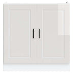 vidaXL Spülenunterschrank Porto Hochglanz-Weiß 80x46x81,5 cm
