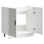 vidaXL Spülenunterschrank Porto Hochglanz-Weiß 80x46x81,5 cm