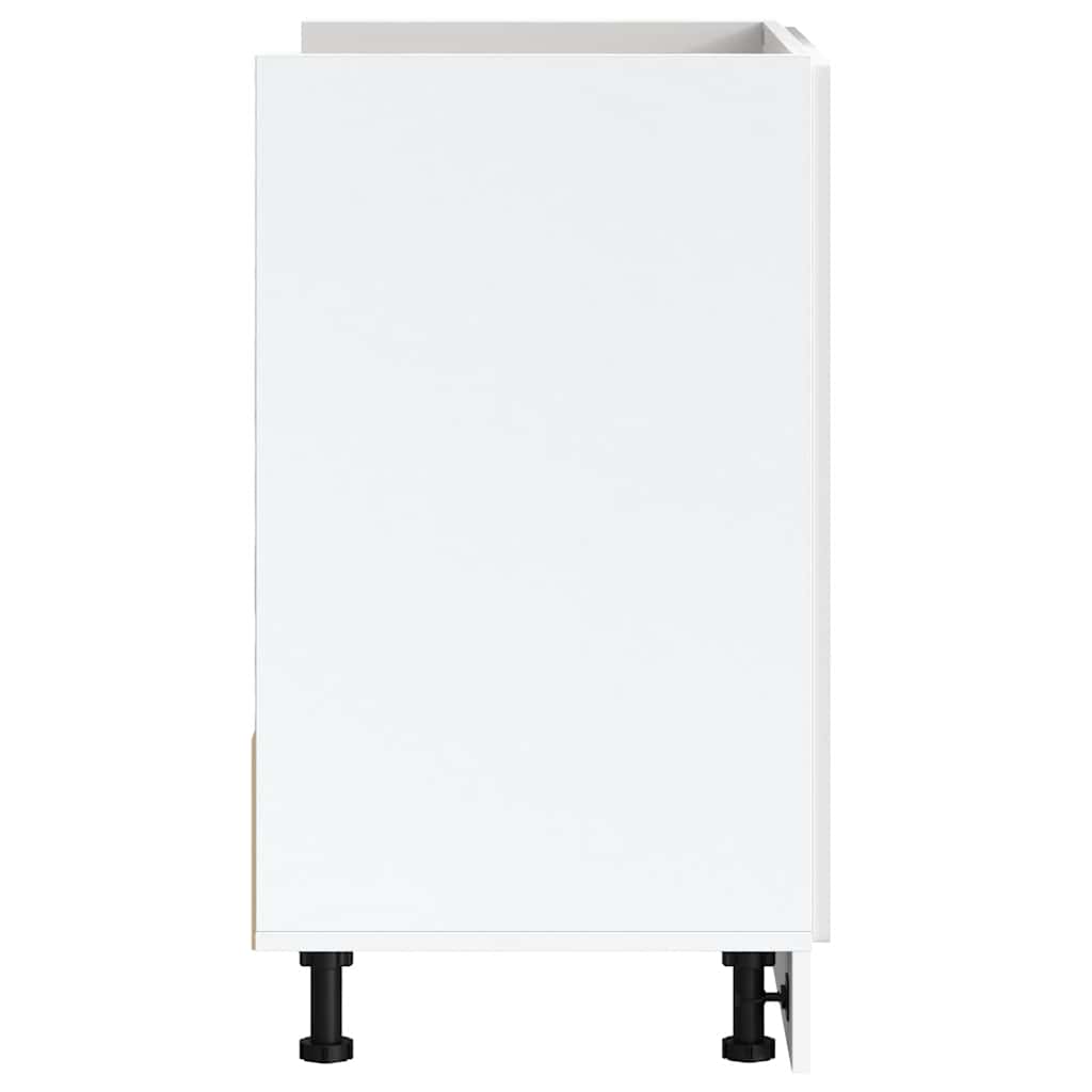 vidaXL Spülenunterschrank Porto Hochglanz-Weiß 80x46x81,5 cm