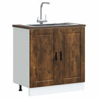 vidaXL Spülenunterschrank Porto Räuchereiche 80x46x81,5 cm