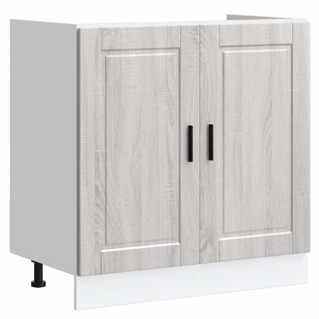 vidaXL Spülenunterschrank Porto Grau Sonoma 80x46x81,5cm Holzwerkstoff