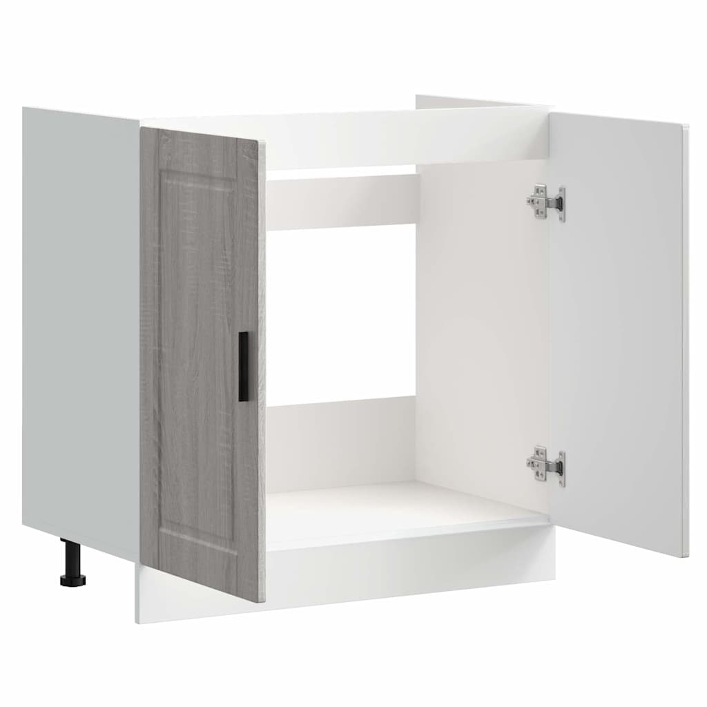 vidaXL Spülenunterschrank Porto Grau Sonoma 80x46x81,5cm Holzwerkstoff