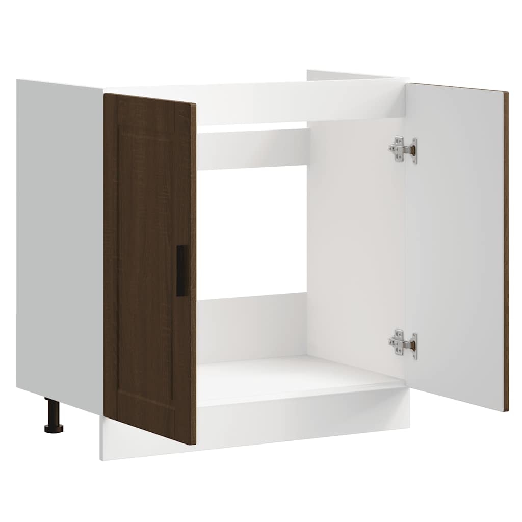 vidaXL Spülenunterschrank Porto Braun Eichen-Optik 80x46x81,5 cm