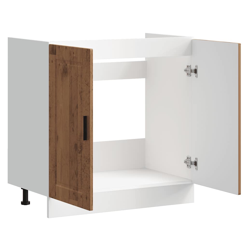 vidaXL Spülenunterschrank Porto Altholz-Optik 80x46x81,5 cm