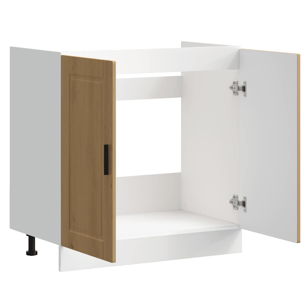 vidaXL Spülenunterschrank Porto Artisan-Eiche 80x46x81,5 cm