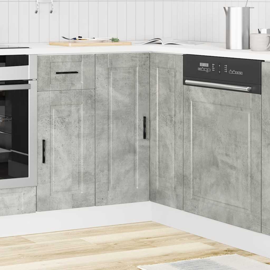 vidaXL Küchen-Eckunterschrank Porto Betongrau Holzwerkstoff