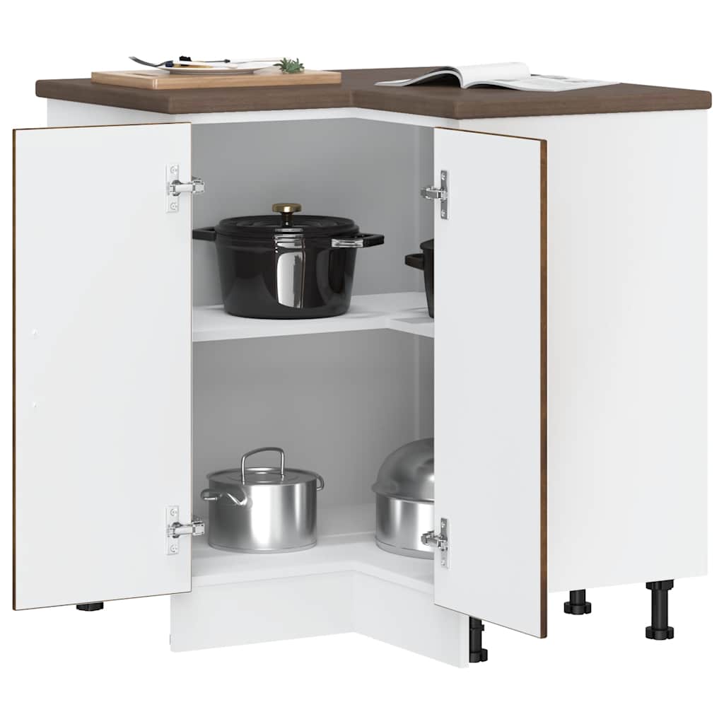 vidaXL Küchen-Eckunterschrank Porto Räuchereiche Holzwerkstoff