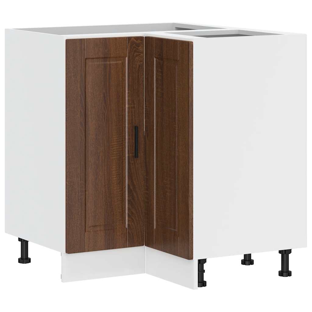 vidaXL Küchen-Eckunterschrank Porto Braun Eichen-Optik Holzwerkstoff