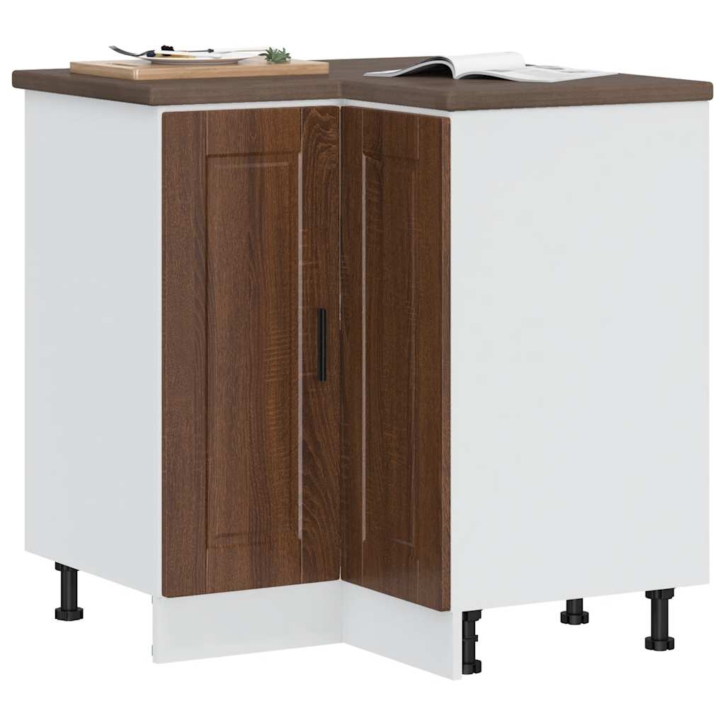 vidaXL Küchen-Eckunterschrank Porto Braun Eichen-Optik Holzwerkstoff