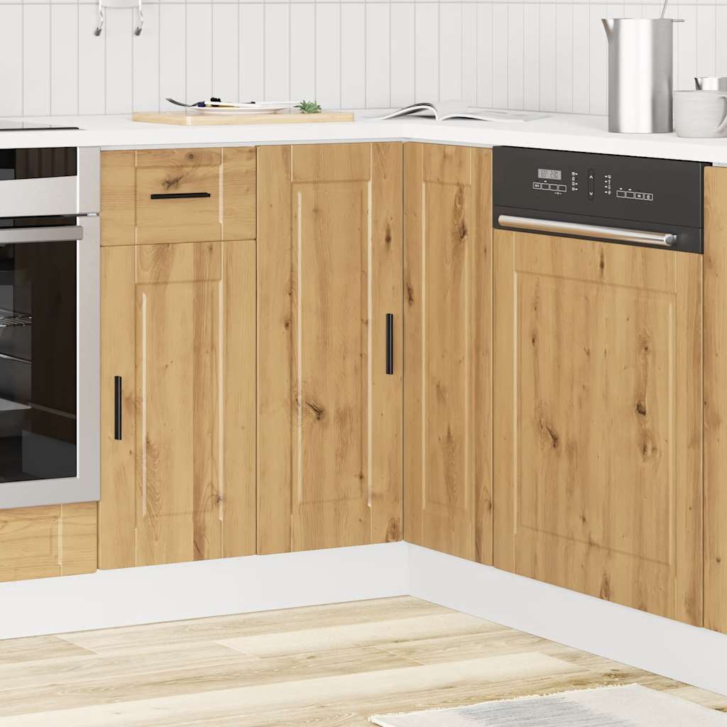 vidaXL Küchen-Eckunterschrank Porto Artisan-Eiche Holzwerkstoff