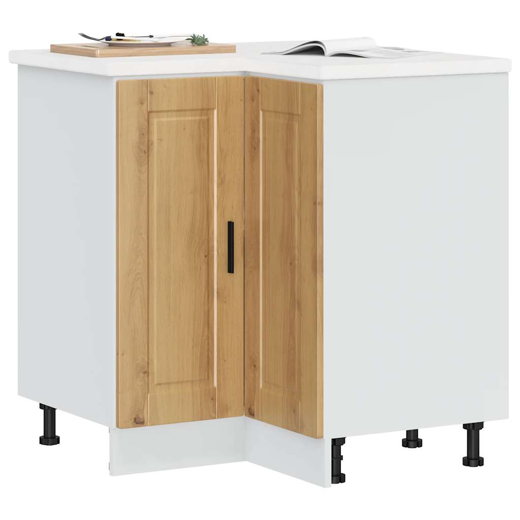 vidaXL Küchen-Eckunterschrank Porto Artisan-Eiche Holzwerkstoff