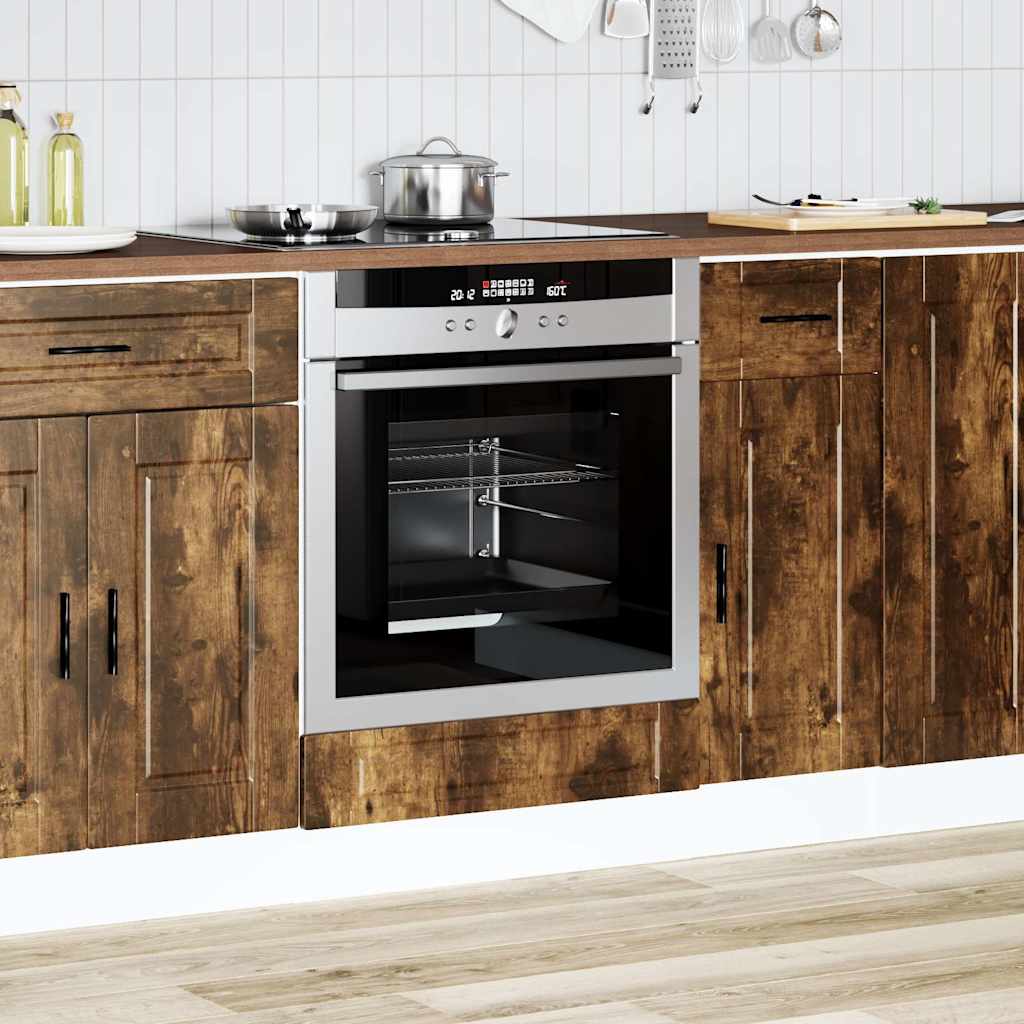 vidaXL Herdumbauschrank Porto Räuchereiche Holzwerkstoff
