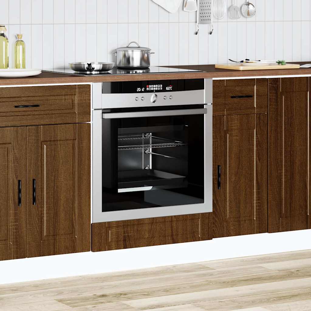 vidaXL Herdumbauschrank Porto Braun Eichen-Optik Holzwerkstoff
