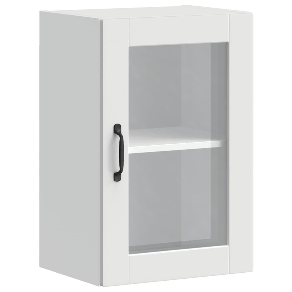 vidaXL Küchen-Hängeschrank mit Glastür Porto Weiß