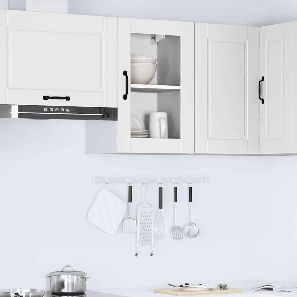 vidaXL Küchen-Hängeschrank mit Glastür Porto Weiß