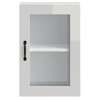 vidaXL Küchen-Hängeschrank mit Glastür Porto Hochglanz-Weiß