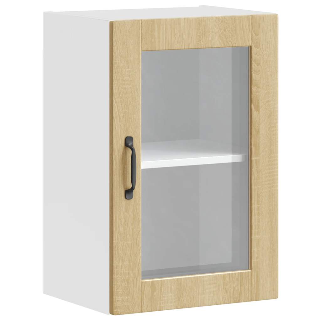 vidaXL Küchen-Hängeschrank mit Glastür Porto Sonoma-Eiche