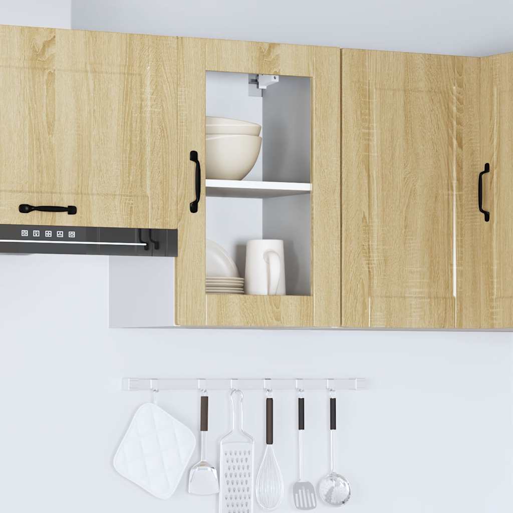 vidaXL Küchen-Hängeschrank mit Glastür Porto Sonoma-Eiche