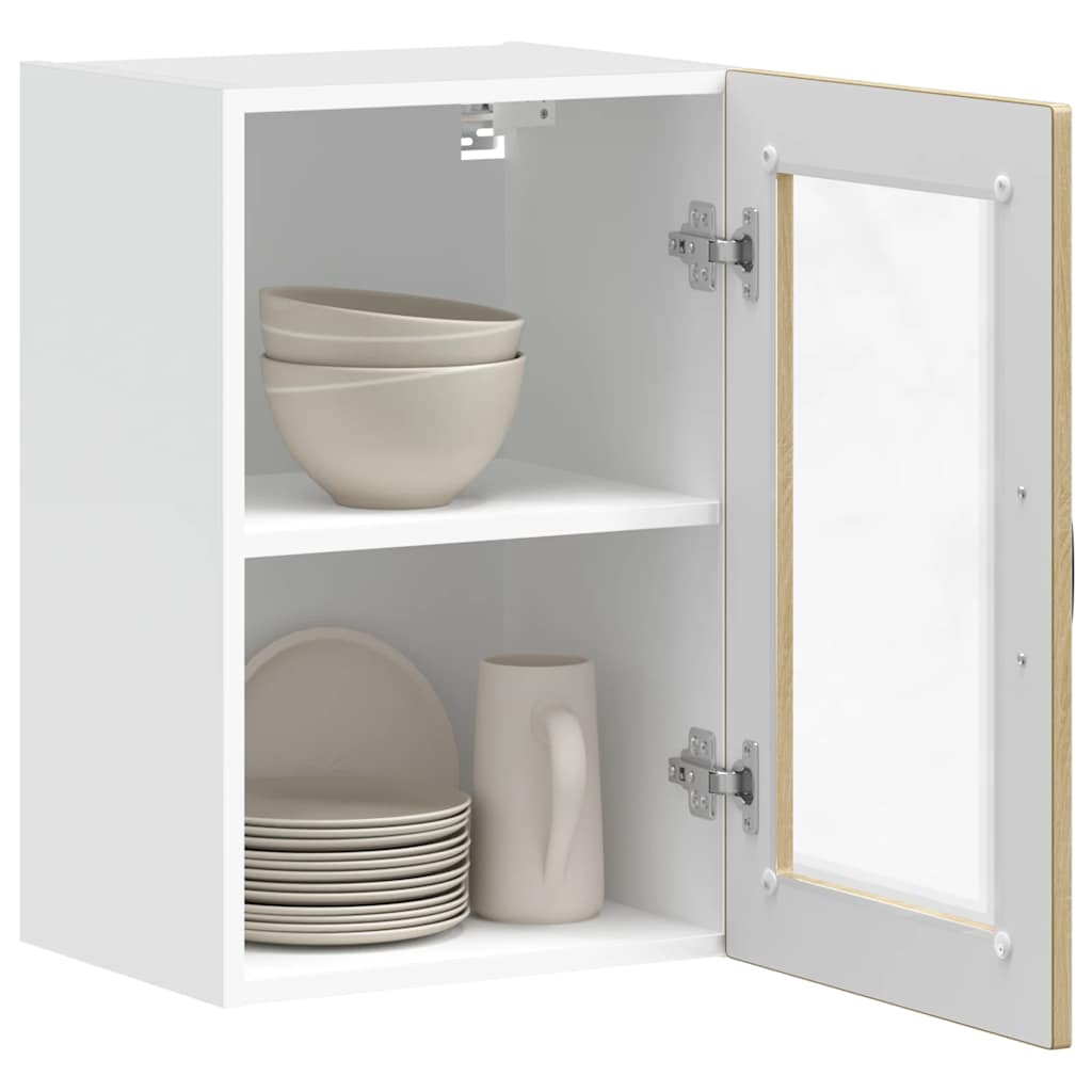 vidaXL Küchen-Hängeschrank mit Glastür Porto Sonoma-Eiche