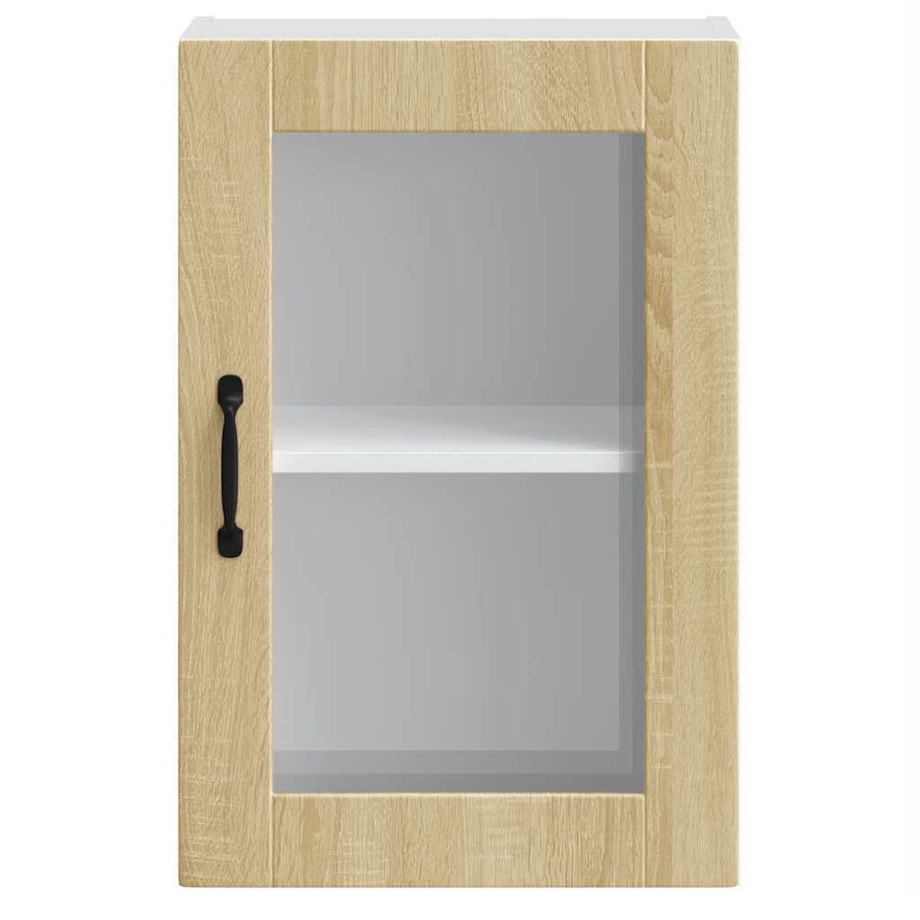vidaXL Küchen-Hängeschrank mit Glastür Porto Sonoma-Eiche