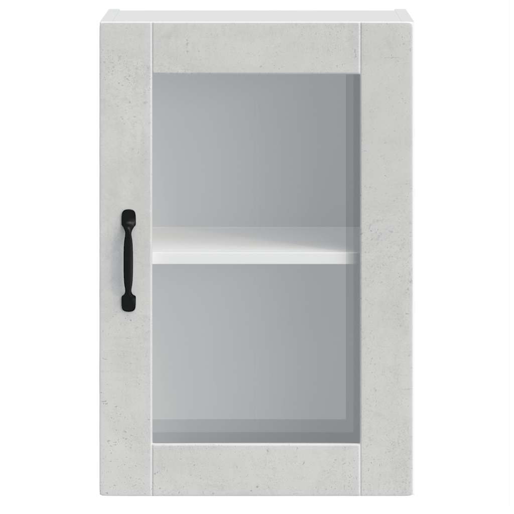 vidaXL Küchen-Hängeschrank mit Glastür Porto Betongrau