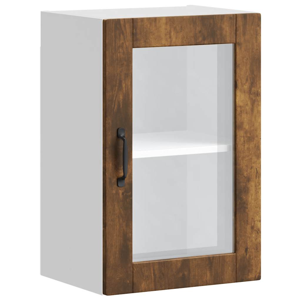 vidaXL Küchen-Hängeschrank mit Glastür Porto Räuchereiche