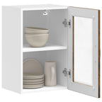 vidaXL Küchen-Hängeschrank mit Glastür Porto Räuchereiche