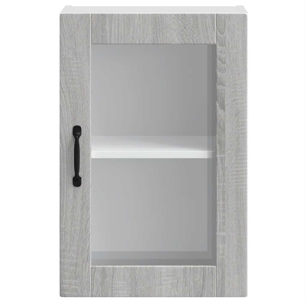 vidaXL Küchen-Hängeschrank mit Glastür Porto Grau Sonoma