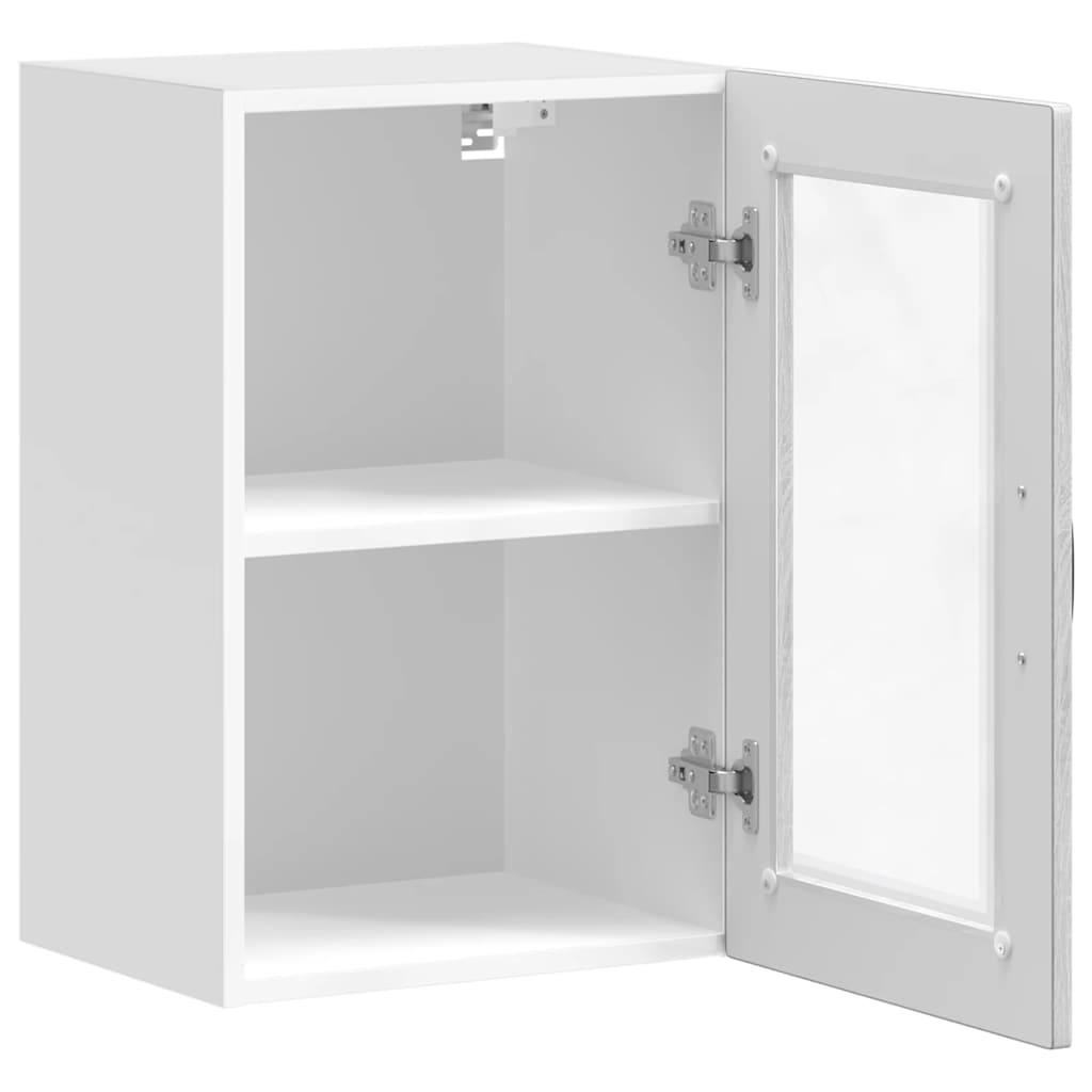 vidaXL Küchen-Hängeschrank mit Glastür Porto Grau Sonoma