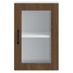 vidaXL Küchen-Hängeschrank mit Glastür Porto Braun Eichen-Optik