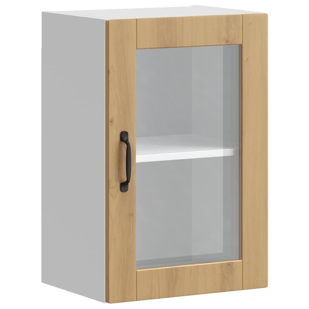 vidaXL Küchen-Hängeschrank mit Glastür Porto Artisan-Eiche