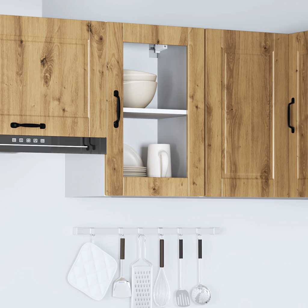 vidaXL Küchen-Hängeschrank mit Glastür Porto Artisan-Eiche