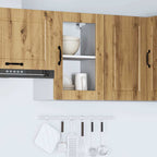 vidaXL Küchen-Hängeschrank mit Glastür Porto Artisan-Eiche