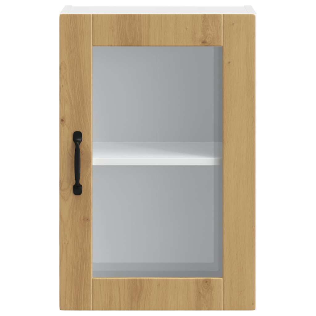 vidaXL Küchen-Hängeschrank mit Glastür Porto Artisan-Eiche