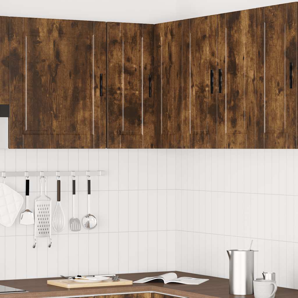 vidaXL Küchen-Eckhängeschrank Porto Räuchereiche Holzwerkstoff