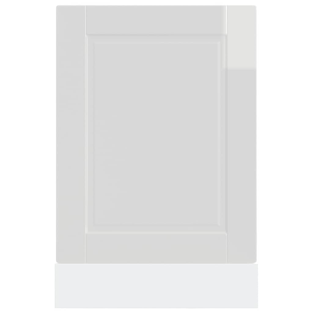 vidaXL Geschirrspülerblende Porto Hochglanz-Weiß 45x1,5x57 cm